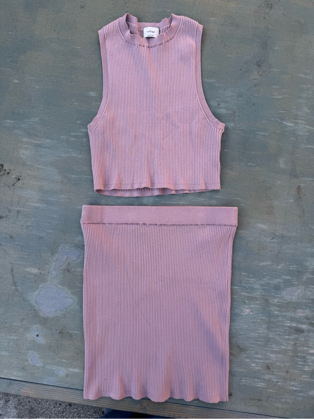Wilfred Ribbed Pink Pencil Skirt